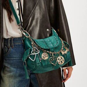 We The Free Baby Leigh Distressed Tote Bag color Pine